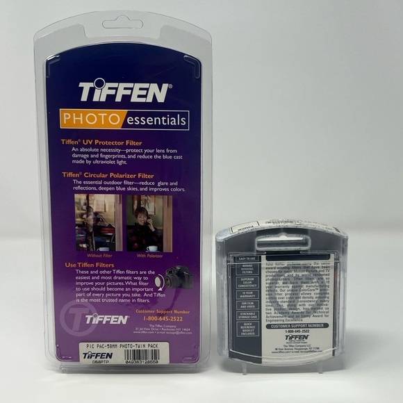 Tiffen 58mm Twin Pack Camera Lens Filter Kit & 30MM Circular Polarizing Filter - Picture 2 of 7